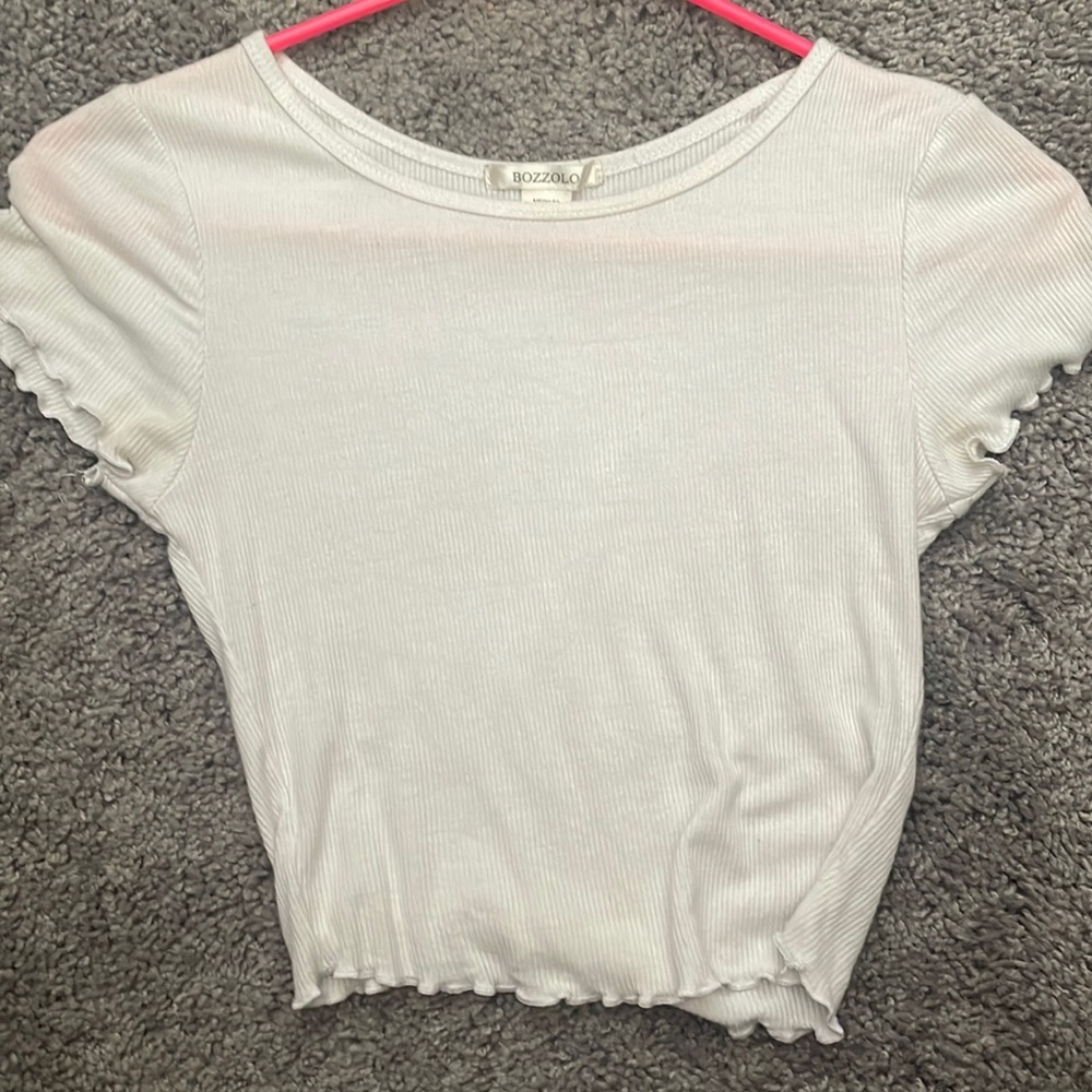 white medium bozzolo crop top